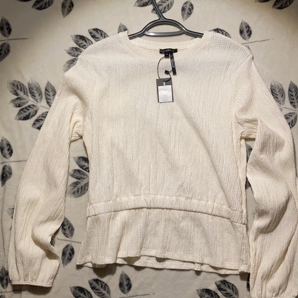 Dynamite Crepe Peplum Top